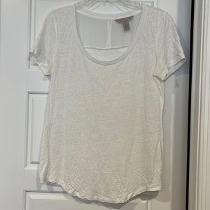 Banana Republic contrast short sleeve tee 100% linen size M